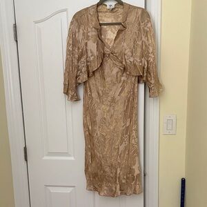 Patra Gold Midi Dress with Jacket